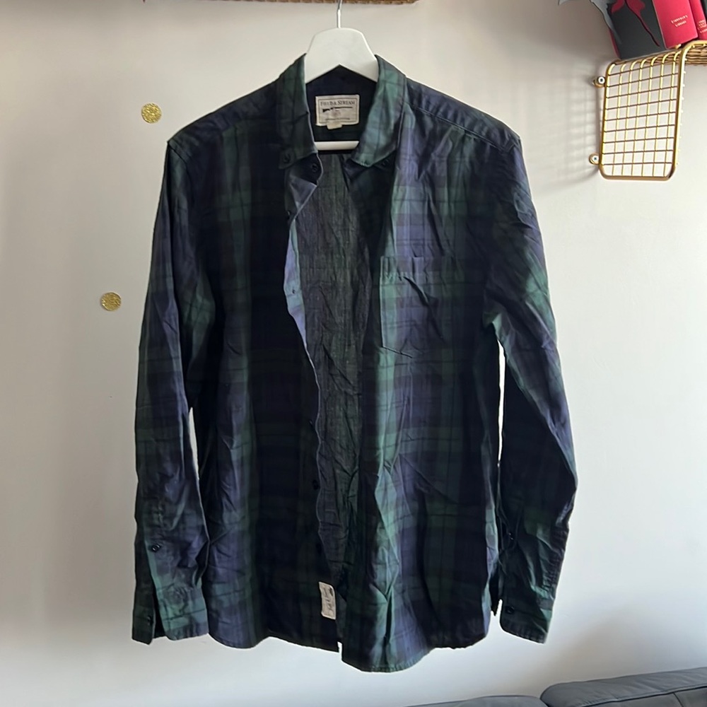 Size Small men’s Black Watch Pattern Plaid Oxford Button Down